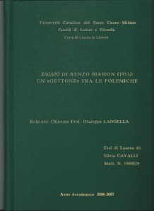 La tesi su Sagapò di Silvia Cavalli